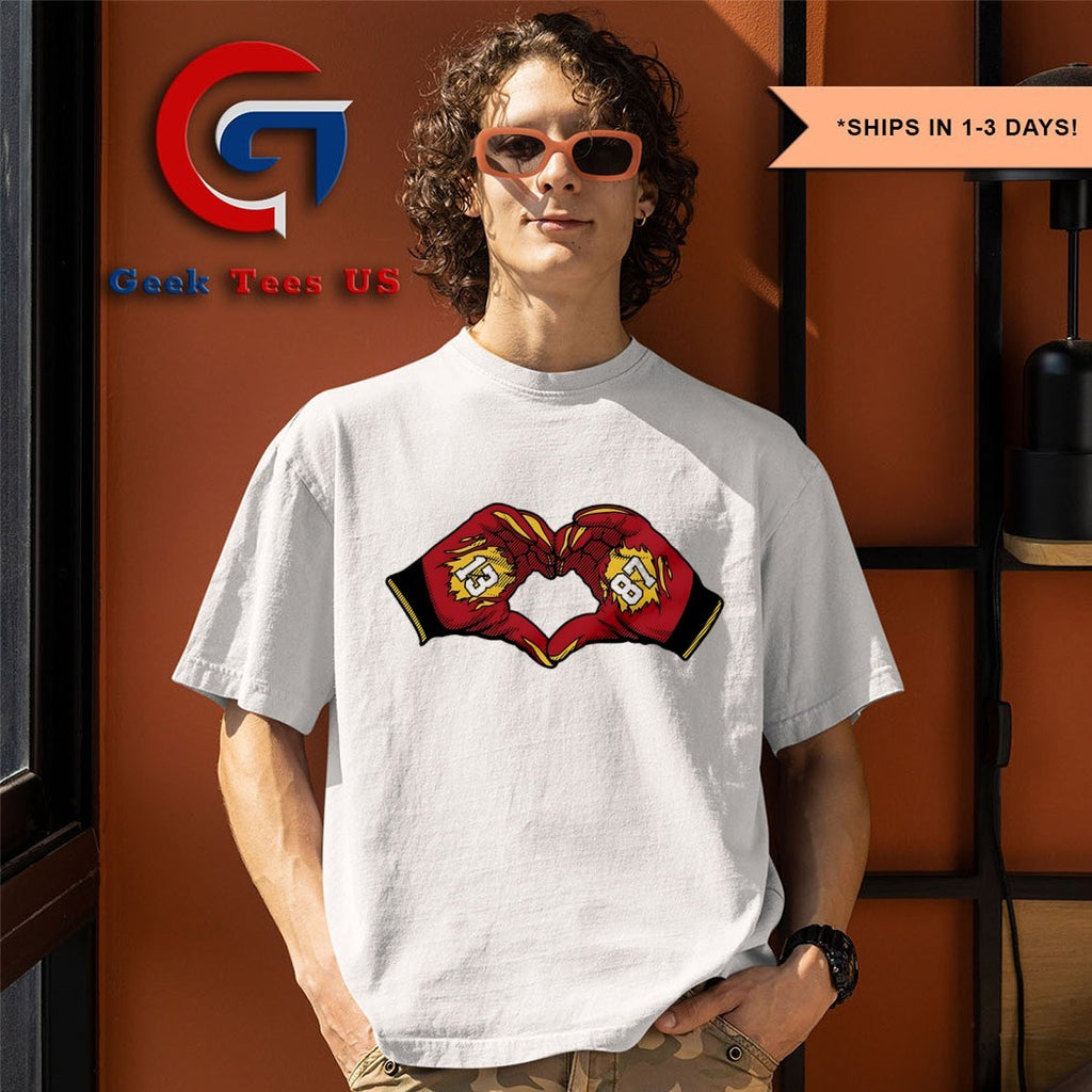 13 + 87 heart hands Taylor shirt