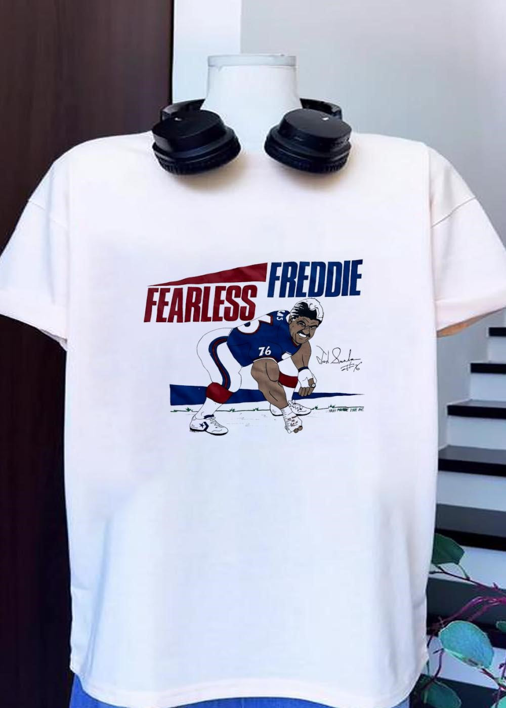 1989 Prime Time Inc Fred Smerlas 76 Fearless Freddie Football Player T-Shirt