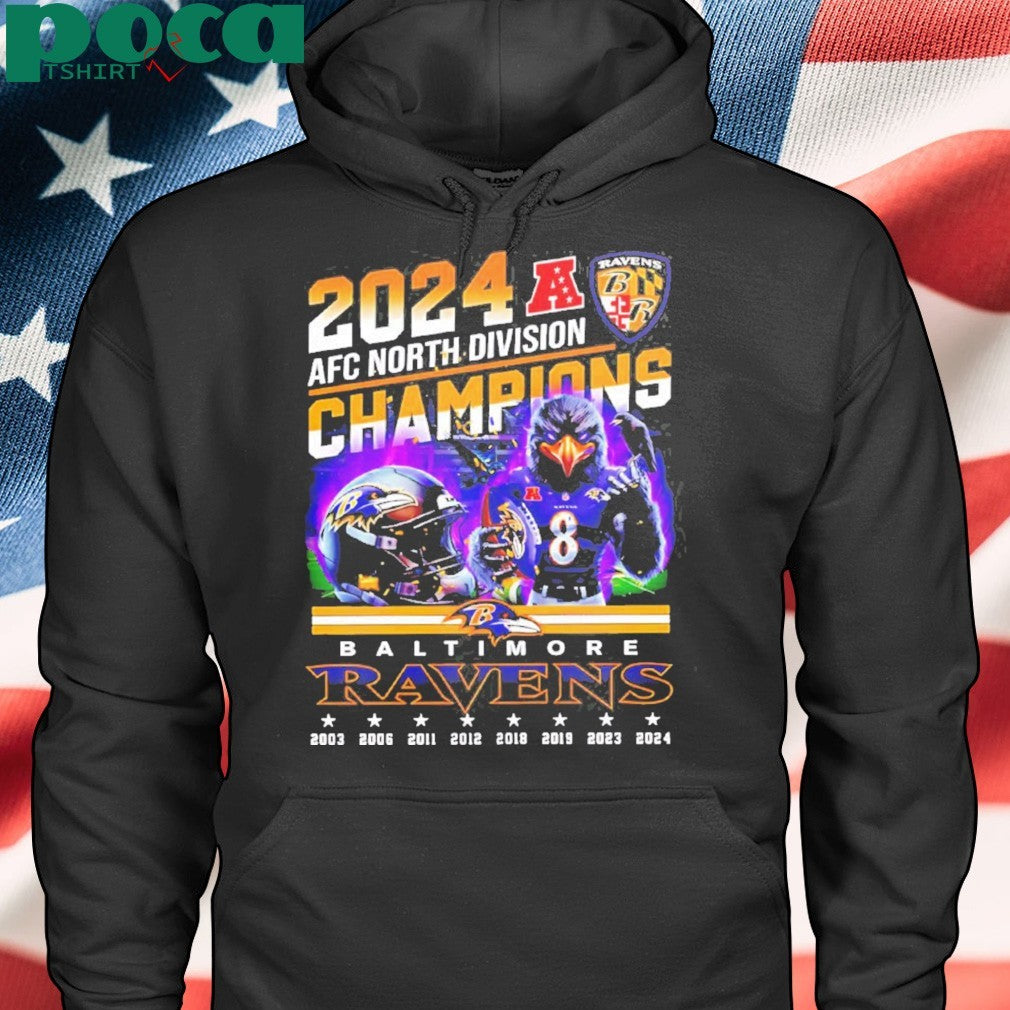 2024 AFC North Division Champions Baltimore Ravens Mascot Shirt