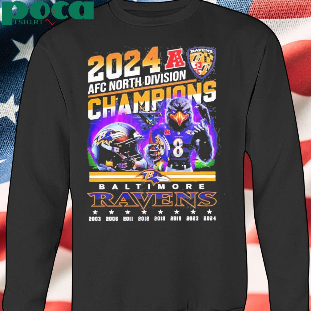 2024 AFC North Division Champions Baltimore Ravens Mascot Shirt