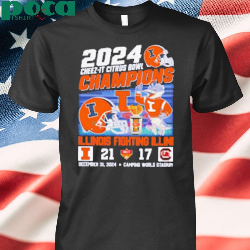2024 Cheez it Citrus Bowl Illinois Fighting Illini score mascot Shirt