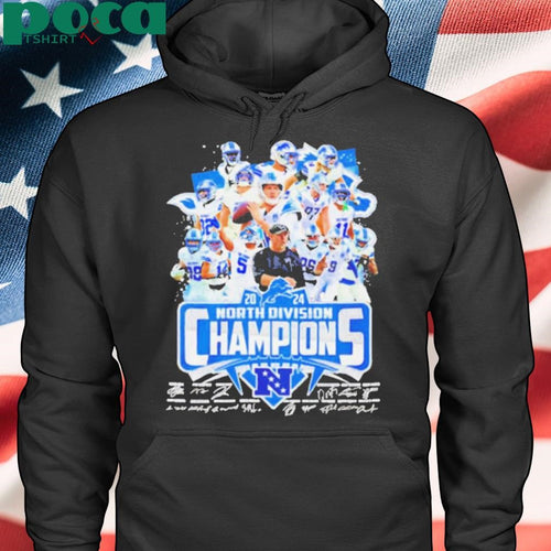 2024 North Division Champions Detroit Lions players signatures shirt