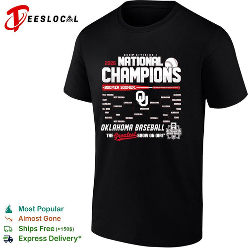 2026 National Champions Oklahoma Baseball Boomer Sooner The Greatest Show on Dirt shirt