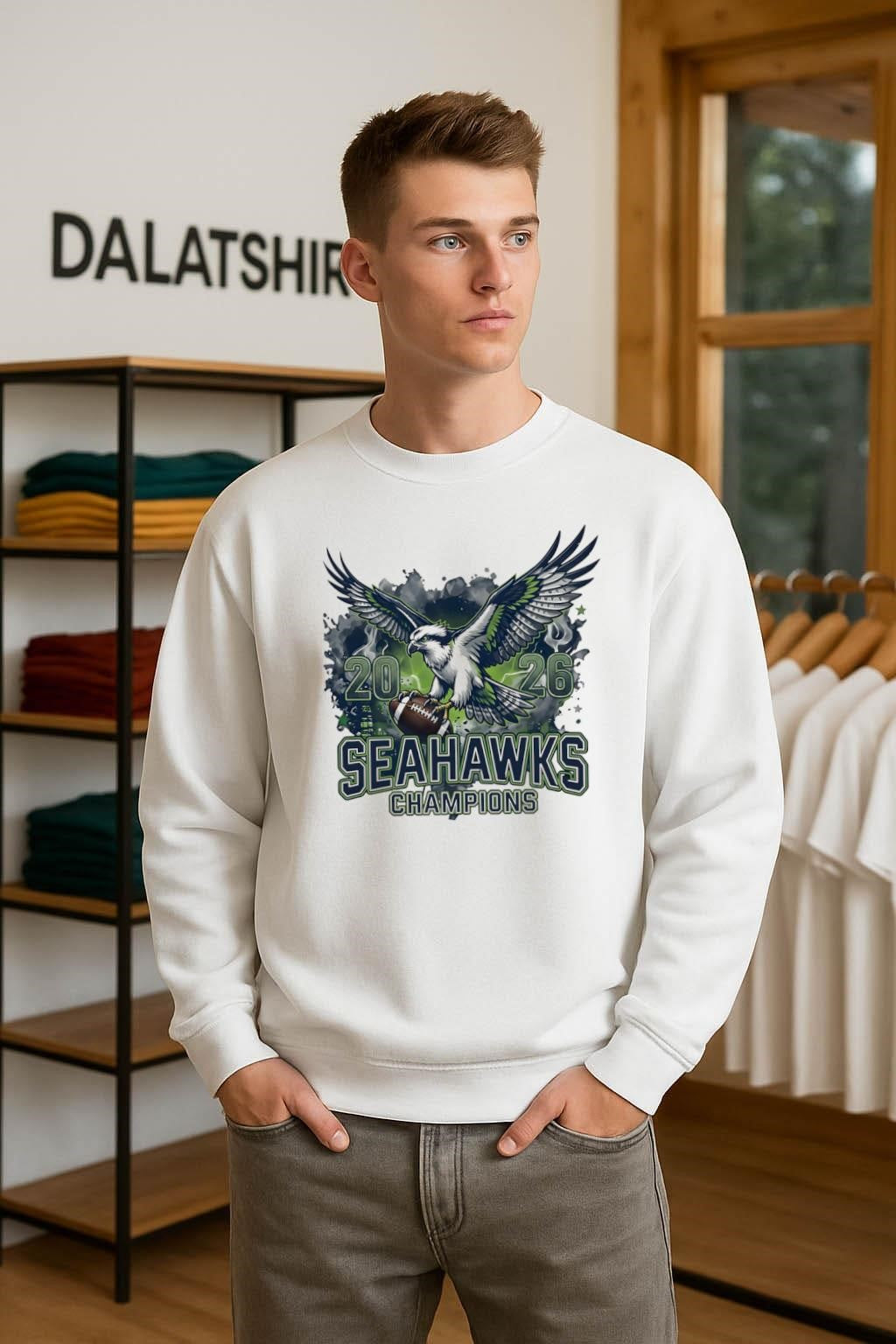 2026 Seahawks Champions Flying Eagle With Football Sport shirt