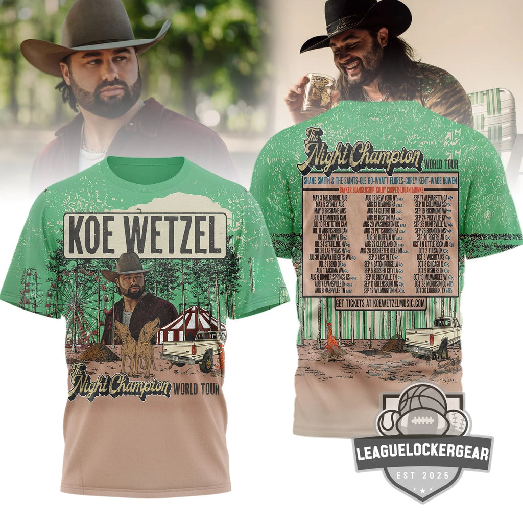 Koe Wetzel The Night Champion World Tour T-Shirt