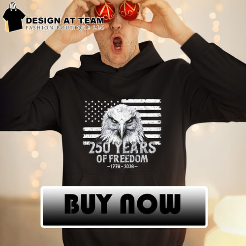 250 Years of Freedom 1776-2026 Bald Eagle Distressed American Flag shirt