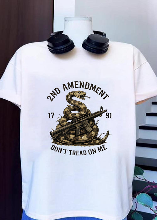 2nd Amendment 1791 Coiled Snake with Rifle Dont Tread on Me T-Shirt