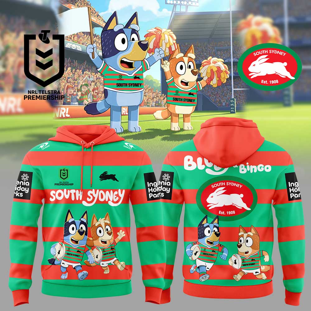 South Sydney Rabbitohs Bluey and Bingo Hoodie