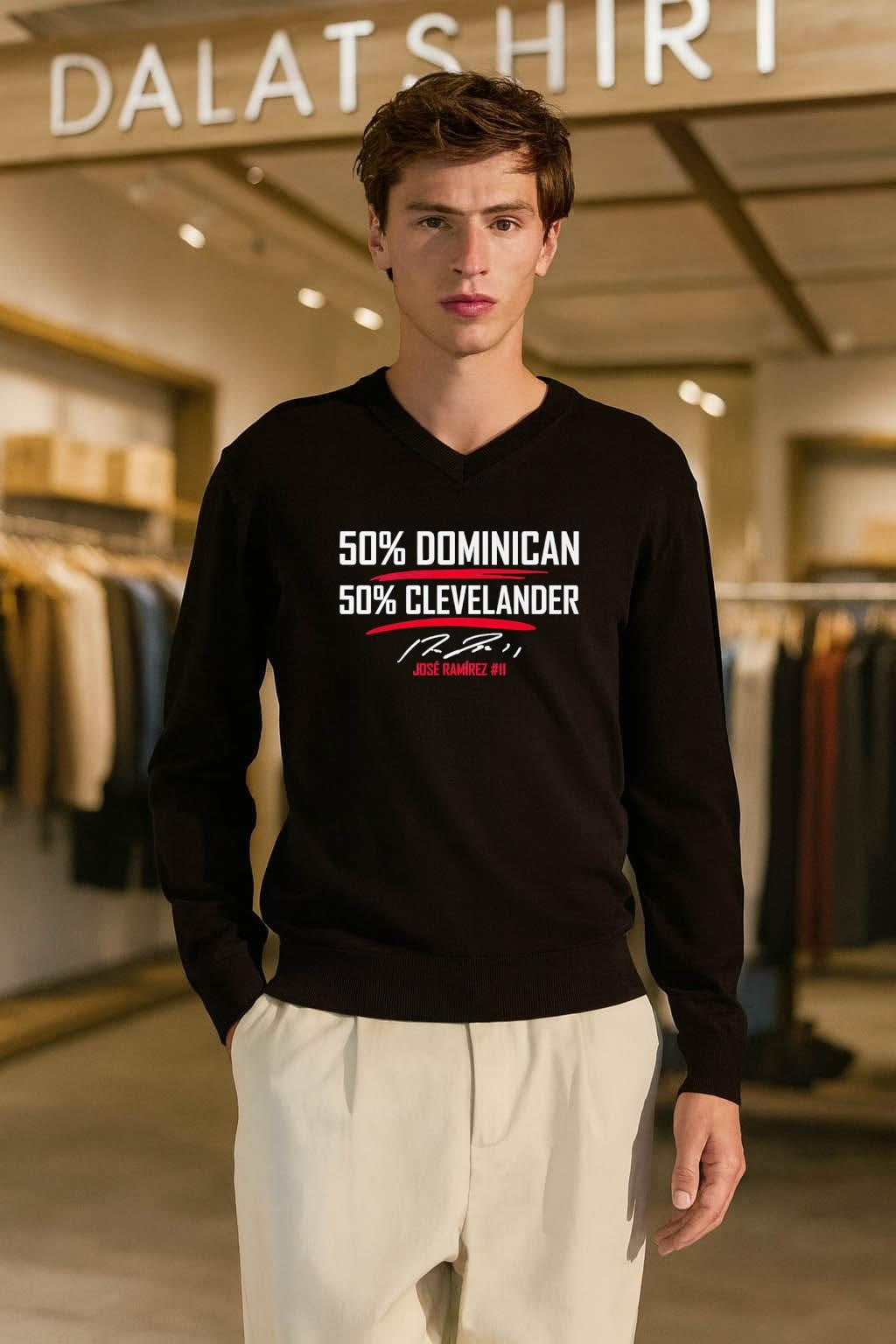50% Dominican 50% Clevelander José Ramírez Signature Number 11 shirt