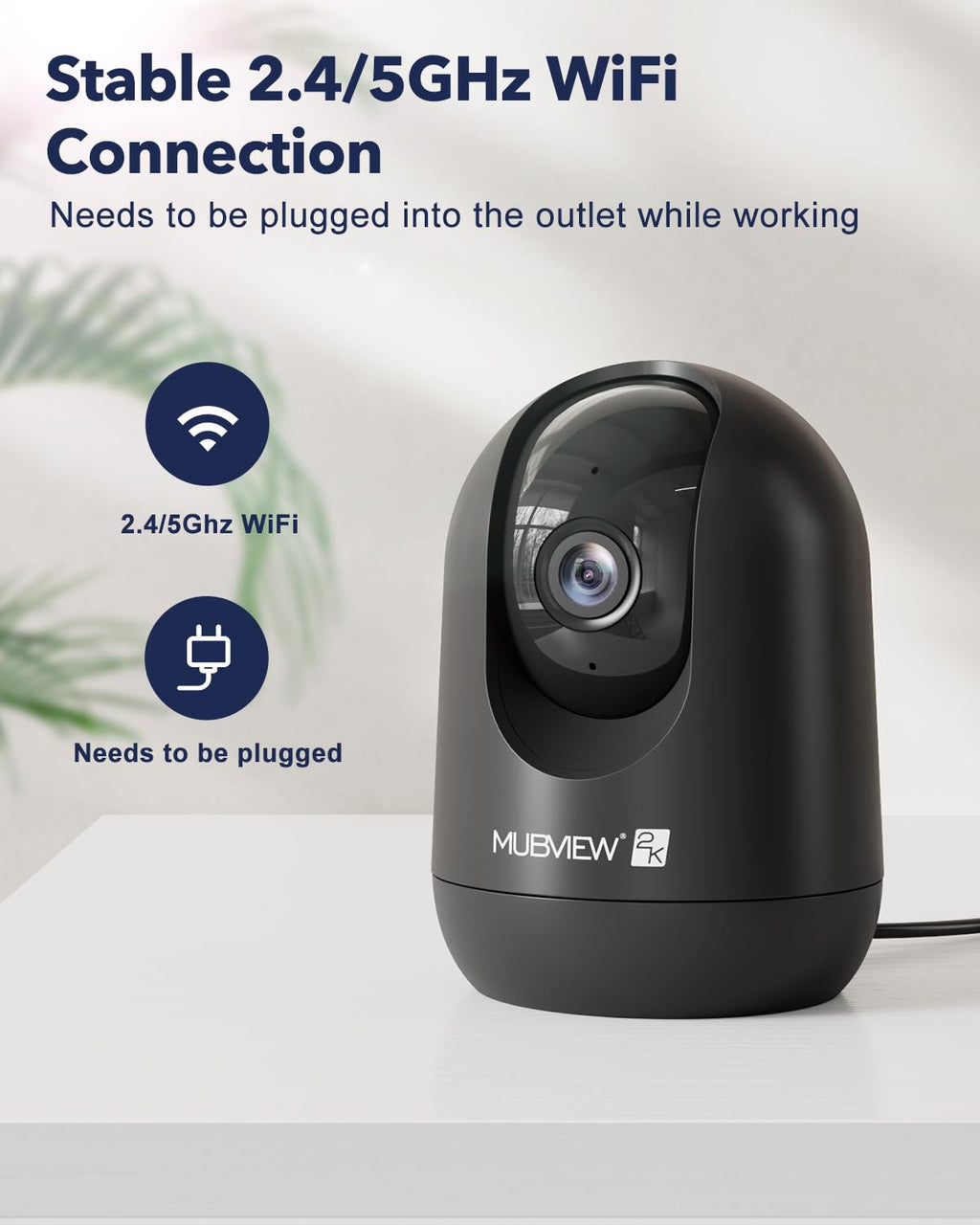 Indoor Security Camera 2K, Pet Camera with Phone App, WiFi Cameras for Home Security Camera for Dog/ Baby Monitor/Elder Pan Tilt, 5/2.4GHz, 24/7, 2-Way Talk, Human Detection, Motion Tracking, Cloud