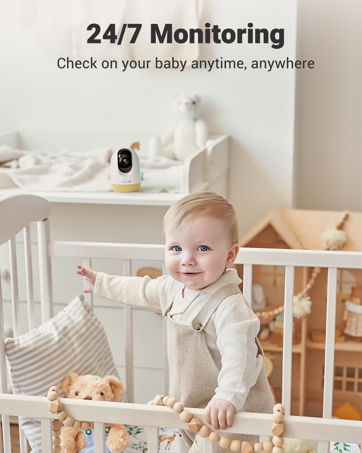 Indoor Security Camera 2K, Pet Camera with Phone App, WiFi Cameras for Home Security Camera for Dog/ Baby Monitor/Elder Pan Tilt, 5/2.4GHz, 24/7, 2-Way Talk, Human Detection, Motion Tracking, Cloud