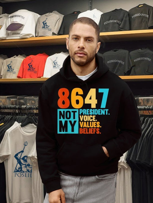 8647 Not My President Voice Values Beliefs Retro Political T-shirt
