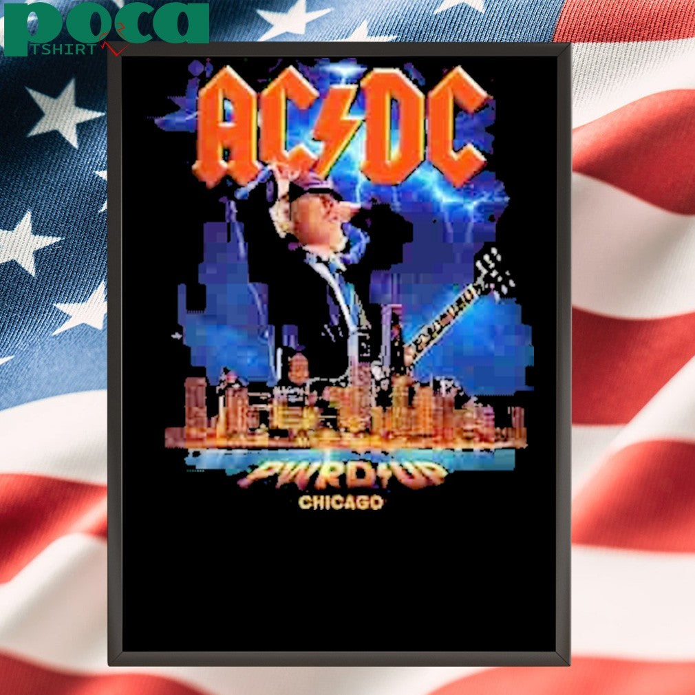 AC DC 2025 Chicago PWR Up Tour Tee At Soldier Field Chicago Illinois On May 24th 2025