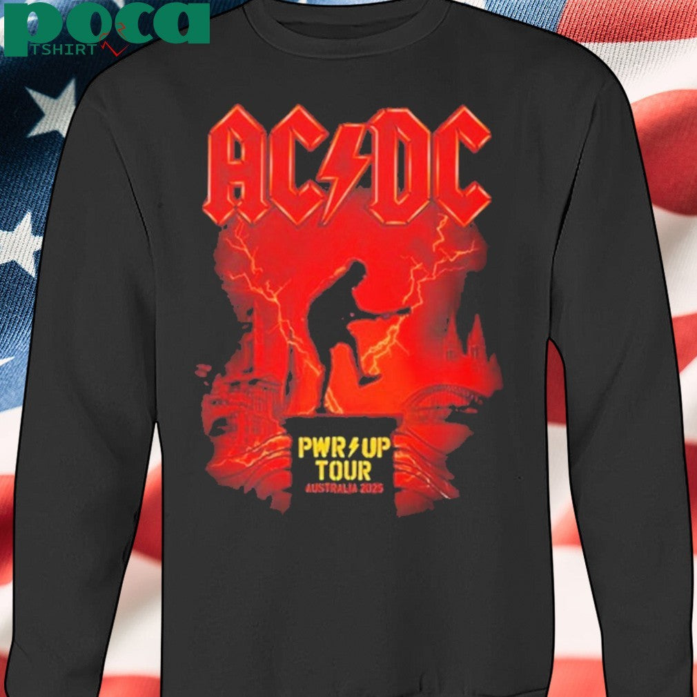AC DC PWR UP Australia Tour 2025 Merchandise Tee With Dates List For November And December Two Sided Print Unisex T-Shirt