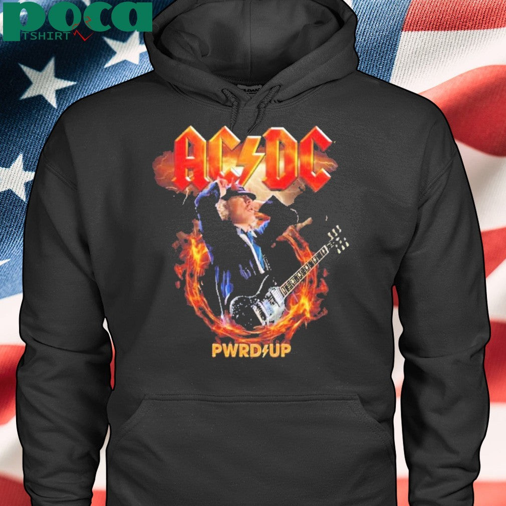 ACDC Angus Horns Merch Tee PWR UP EU Tour 2025 Start In Prague CZ Washed T-Shirt
