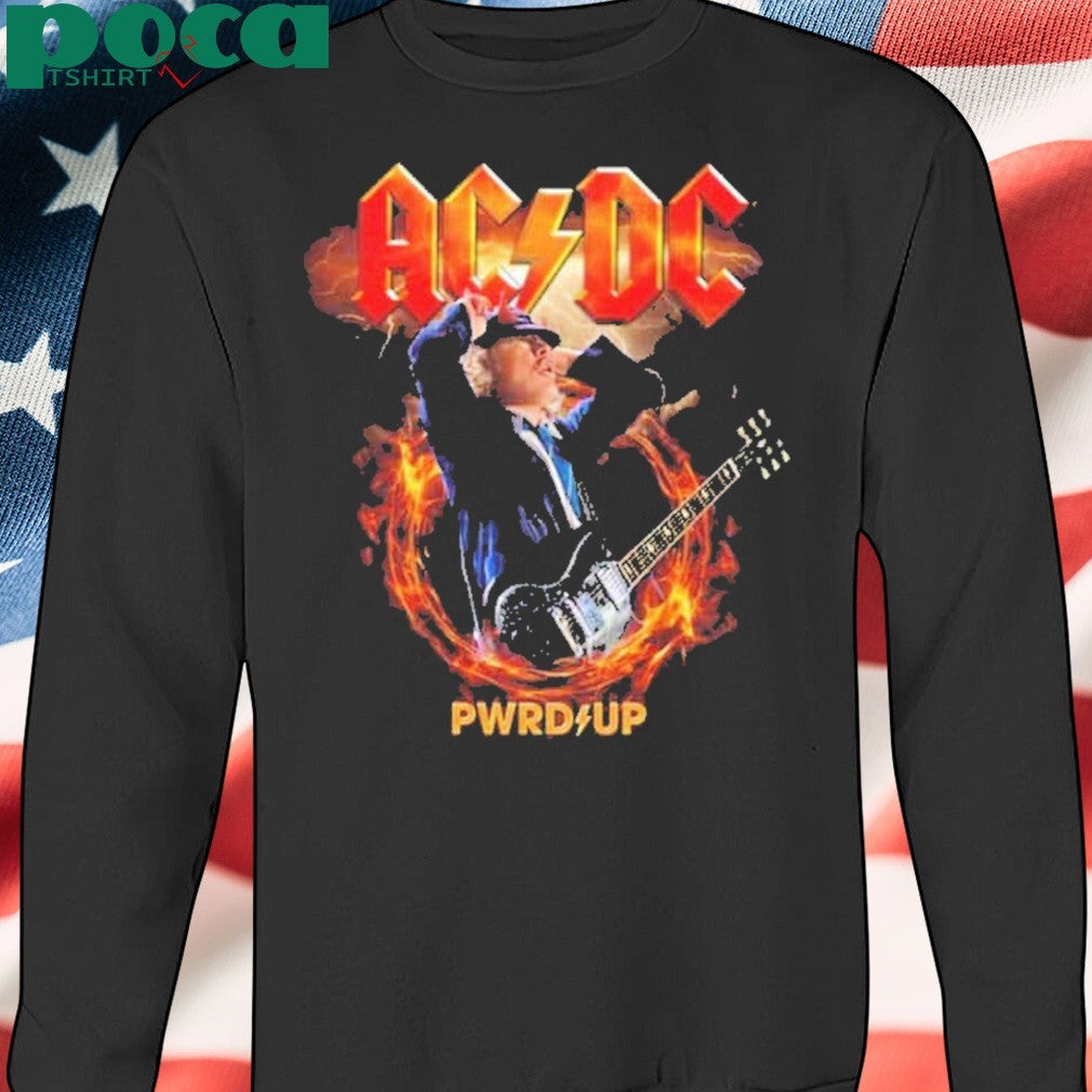 ACDC Angus Horns Merch Tee PWR UP EU Tour 2025 Start In Prague CZ Washed T-Shirt