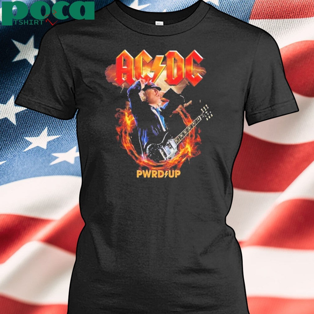 ACDC Angus Horns Tee PWR UP EU Tour 2025 Kicks Off In Prague CZ Two Sided Print Unisex T-Shirt