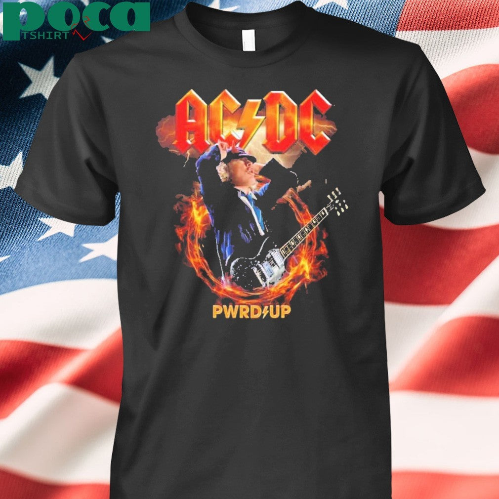 ACDC Angus Horns Tee PWR UP EU Tour 2025 Kicks Off In Prague CZ Two Sided Print Unisex T-Shirt