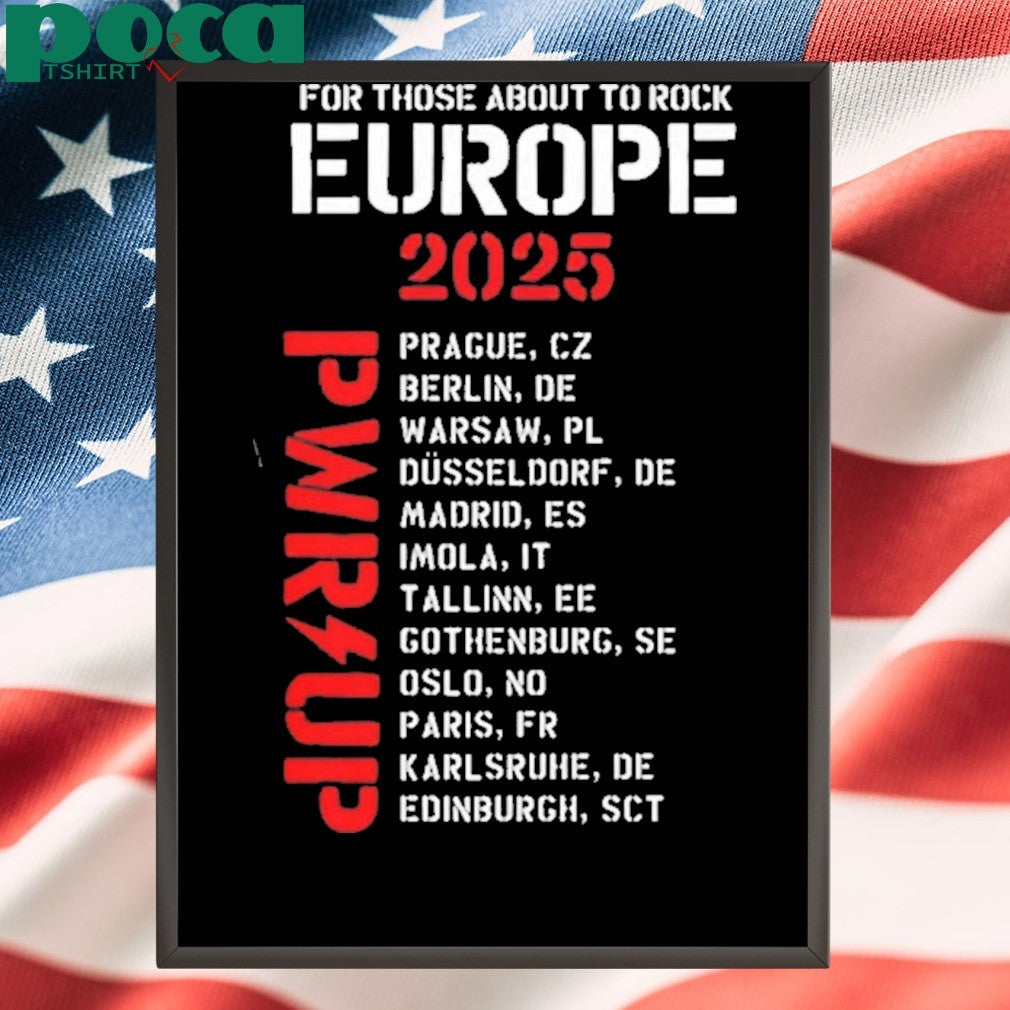 ACDC PWR UP Tour EU 2025 Schedule Two Sided Unisex T-Shirt