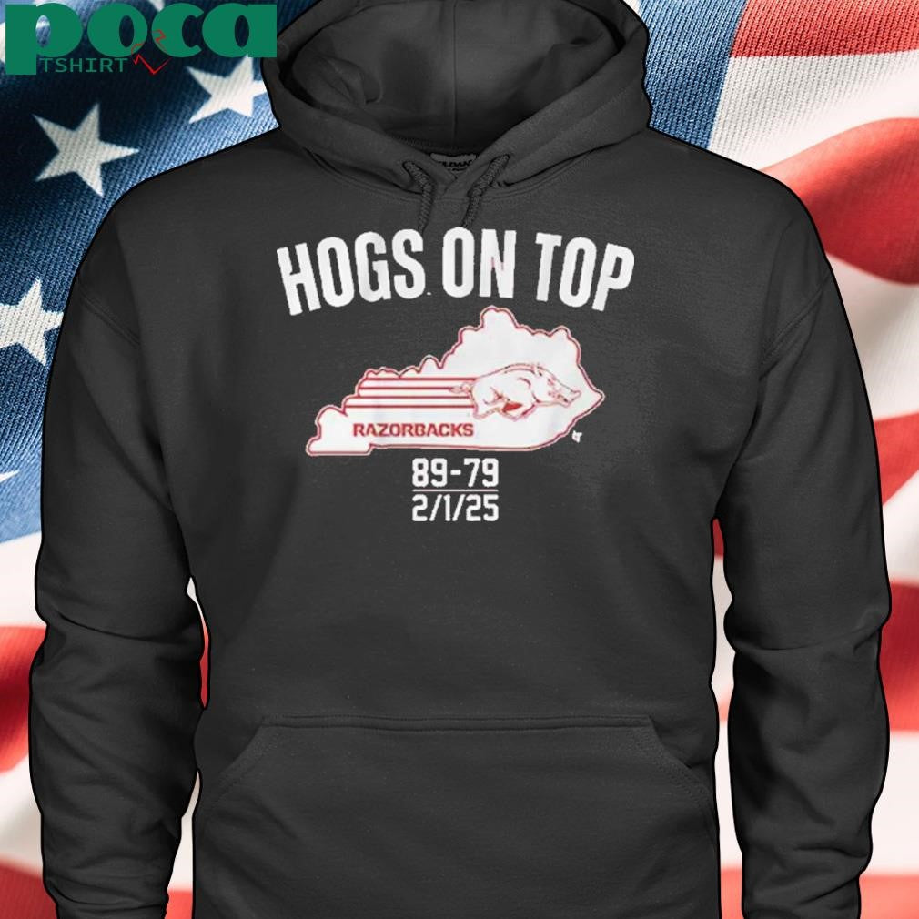 ARKANSAS BASKETBALL HOGS ON TOP OF KENTUCKY SHIRT