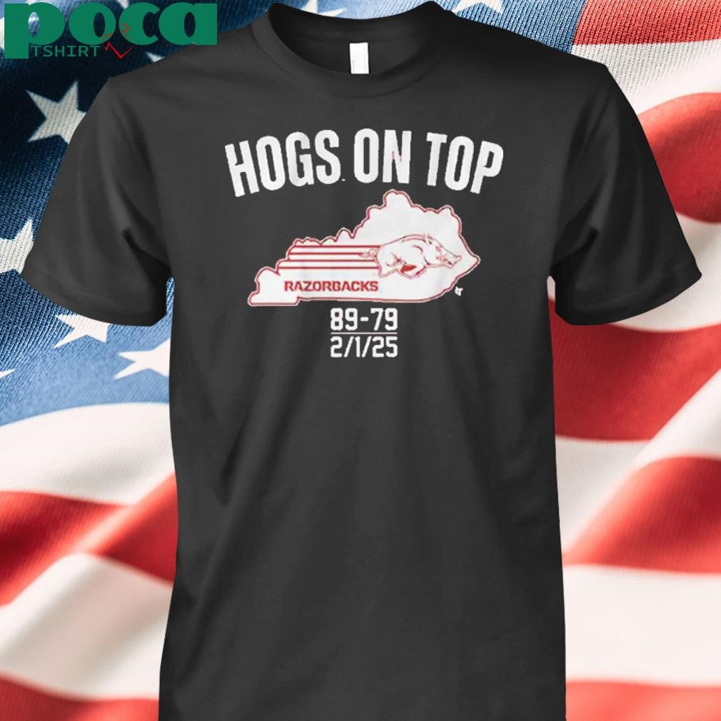 ARKANSAS BASKETBALL HOGS ON TOP OF KENTUCKY SHIRT