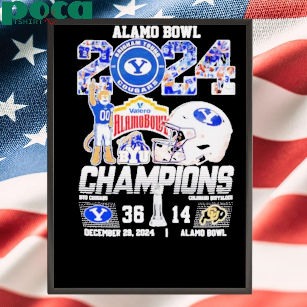 Alamo Bowl 2024 Champions Byu Cougars mascot shirt