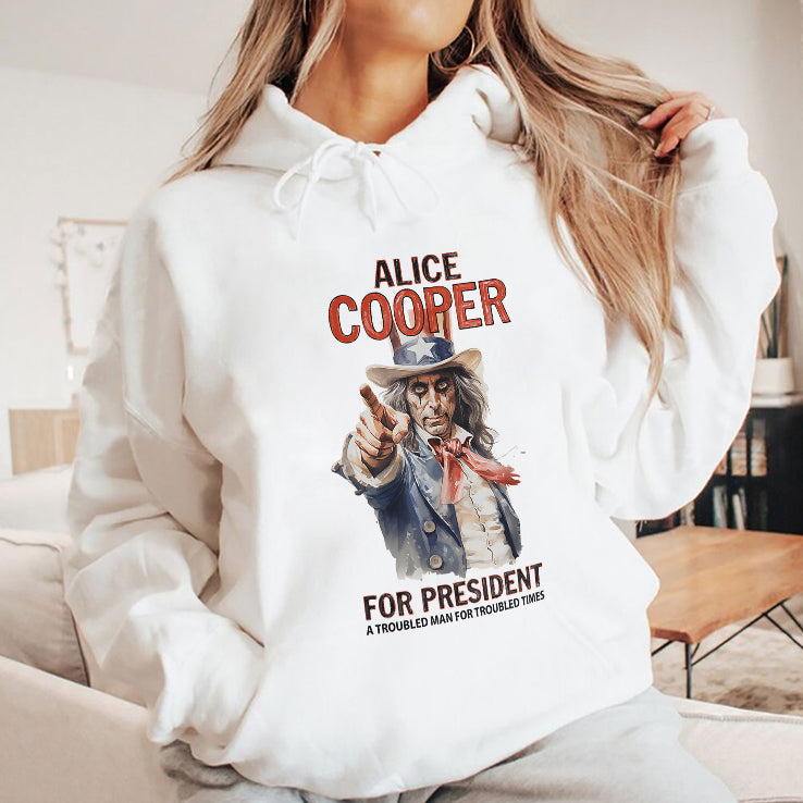 Alice Cooper For President T Shirt A Troubled Man For Troubled Times
