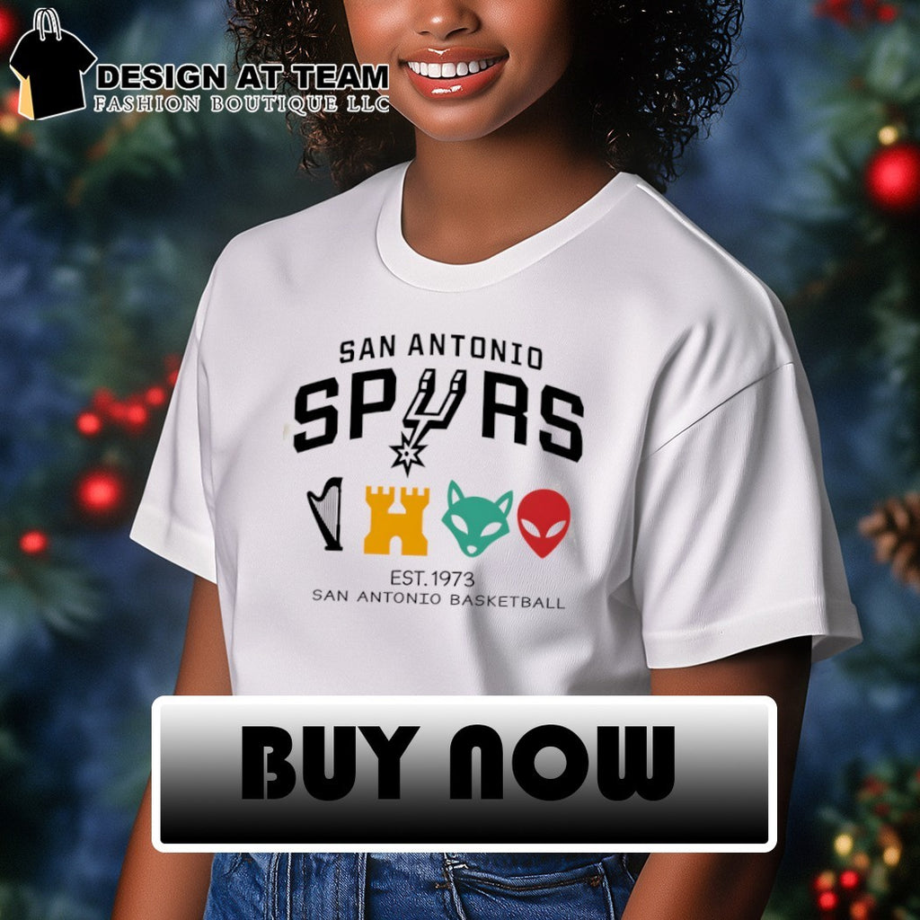 Alien Castle Engine Harp San Antonio Spurs Basketball NBA est 1973 shirt