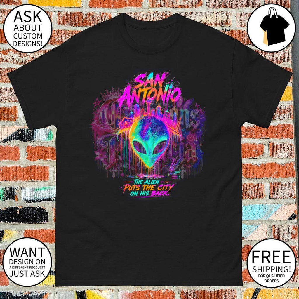 Alien Wembanyama San Antonio Spurs 2026 Playoffs the alien puts the city on his back shirt