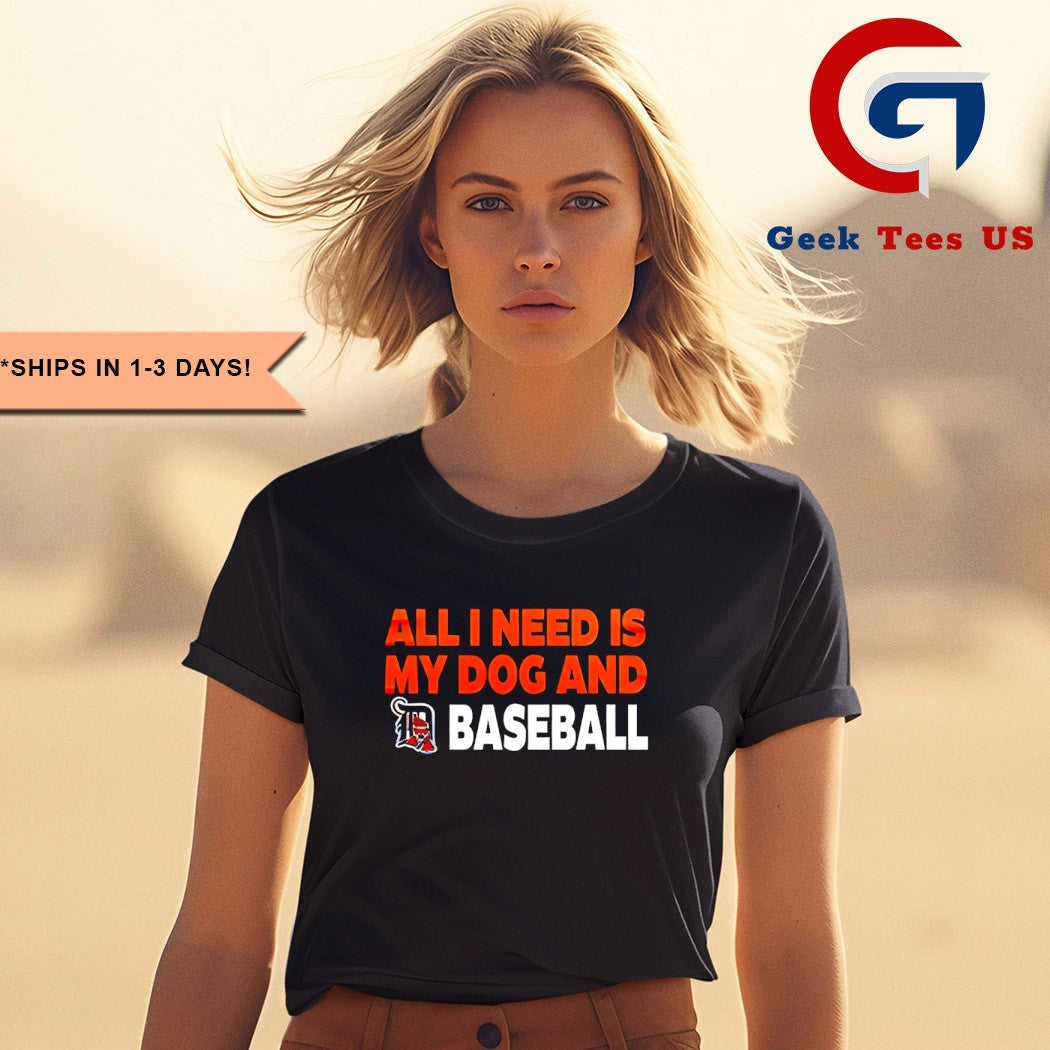 All I need is my dog and Detroit Tigers bark in the park shirt