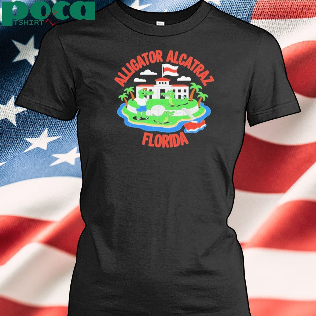 Alligator Alcatraz Florida Prison Island cartoon shirt