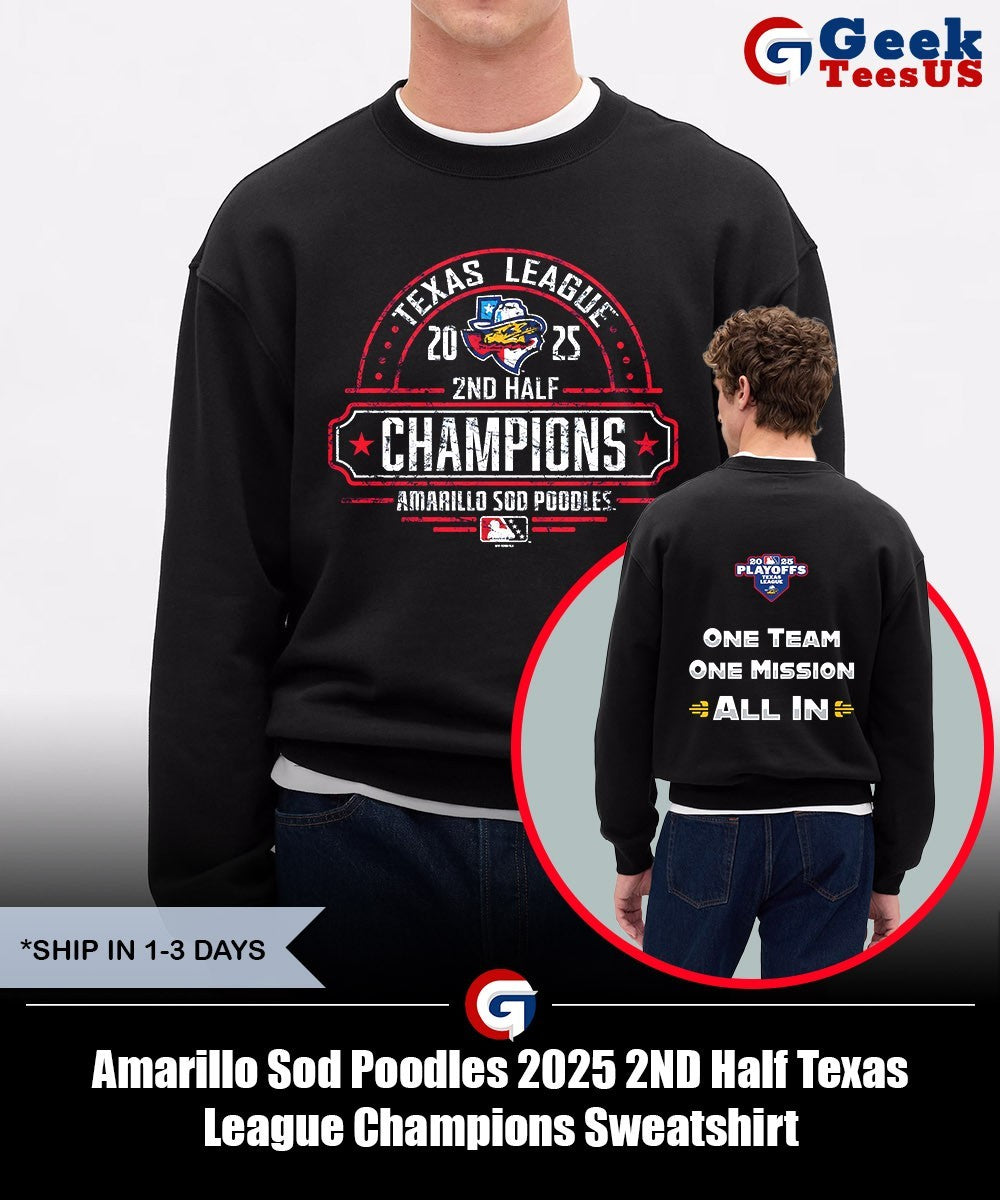Amarillo Sod Poodles 2025 2ND Half Texas League Champions shirt