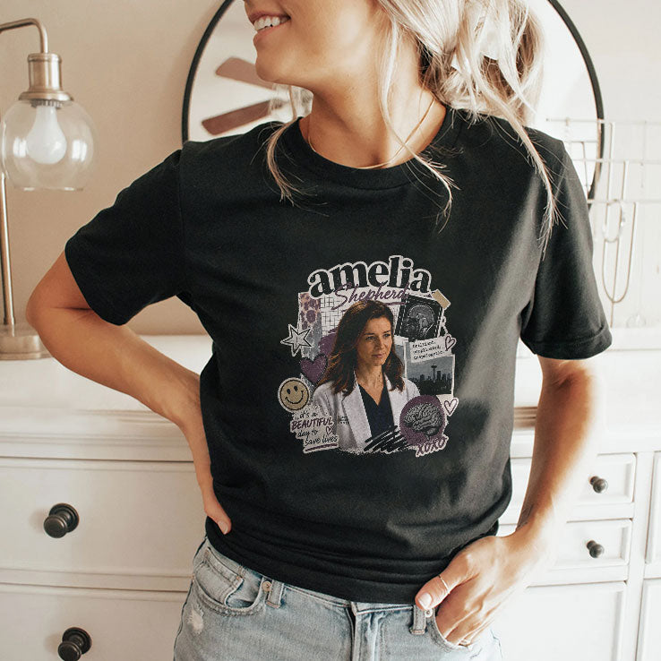 Amelia Shepherd Beautiful Day To Save Lives Neurosurgeon Medical Drama T Shirt