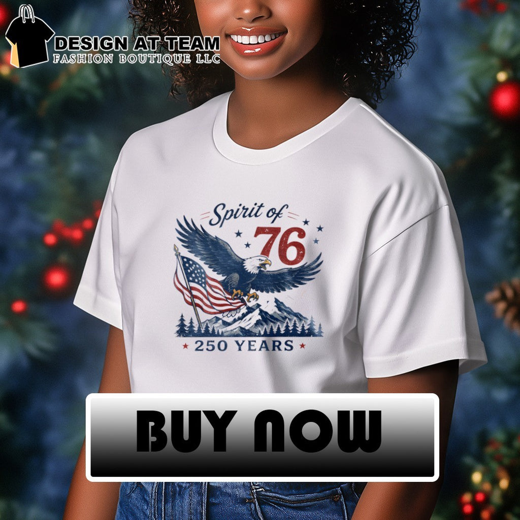 American Bald Eagle Mountain Flag Spirit of 76 250 Years 4th of July shirt