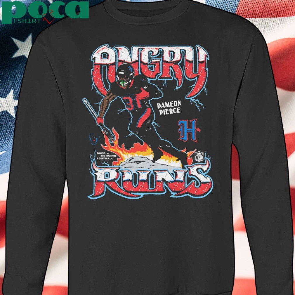 Angry Runs 2024 Texans Dameon Pierce T-Shirt