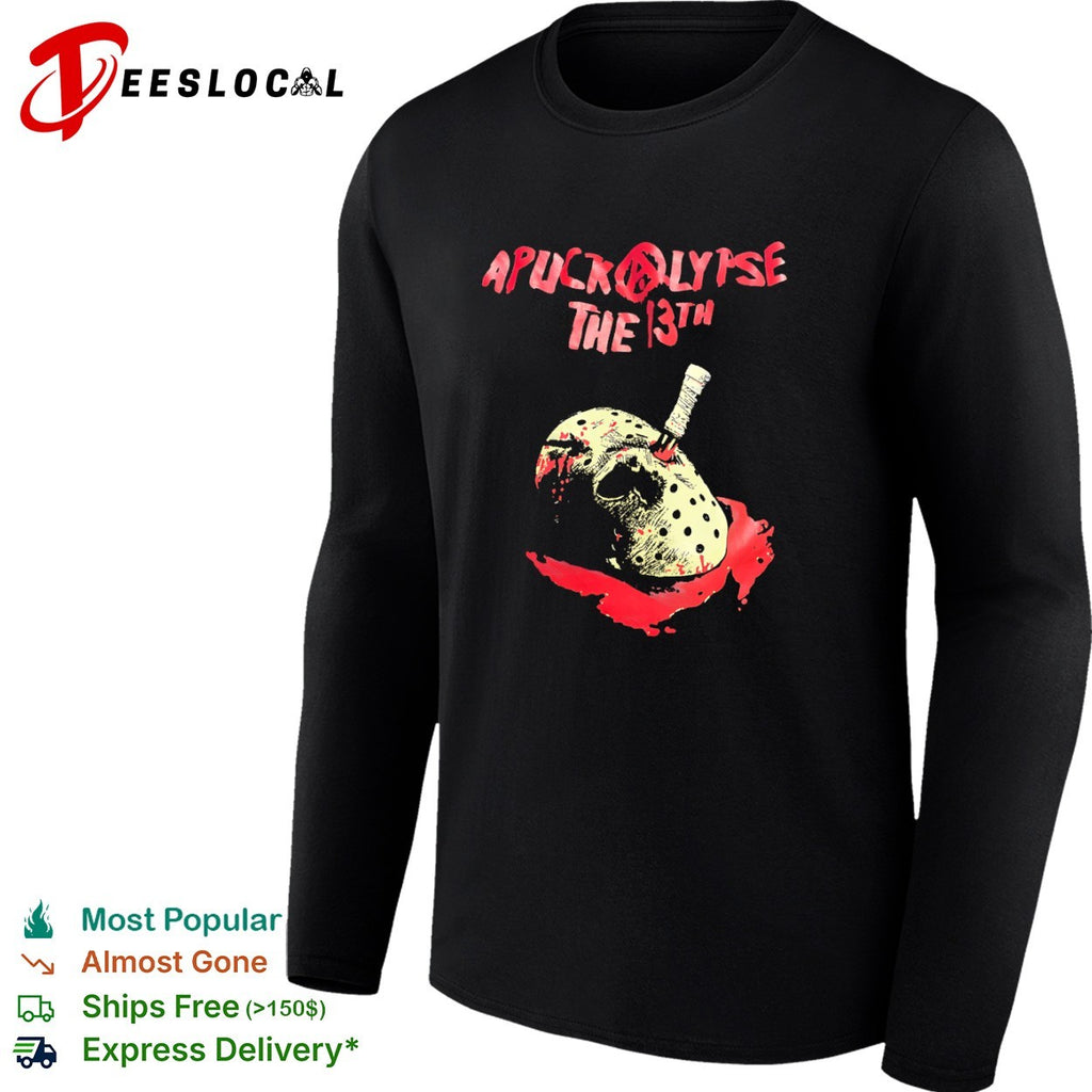 Apocalypse The 13th Jason Voorhees hockey mask blood knife shirt