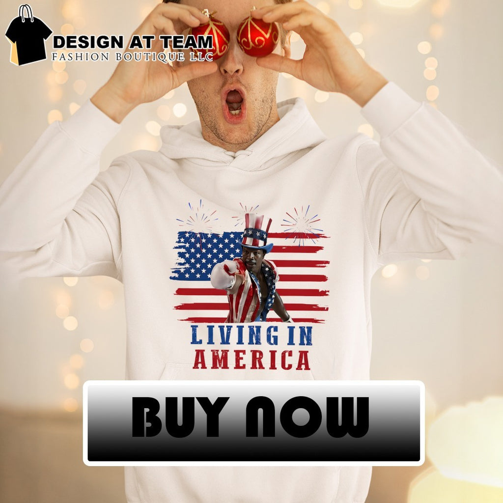 Apollo Creed Rocky x Uncle Sam Living in American flag 4th of July shirt