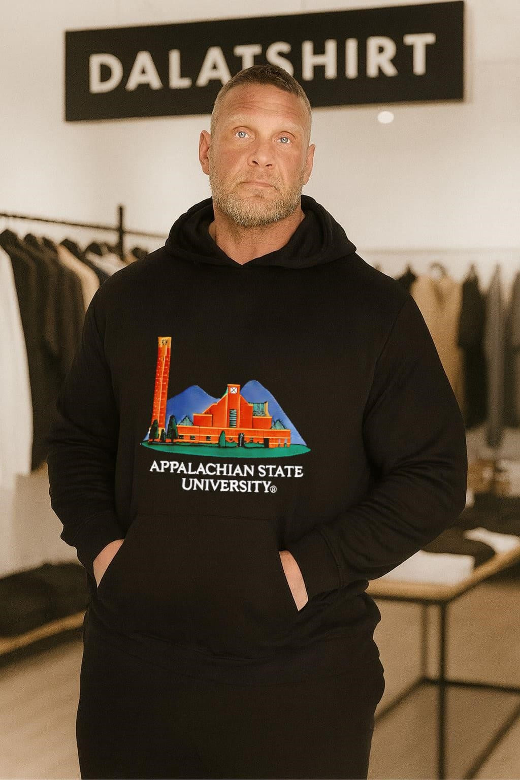 Appalachian State University Mountain Building Campus Landmark shirt