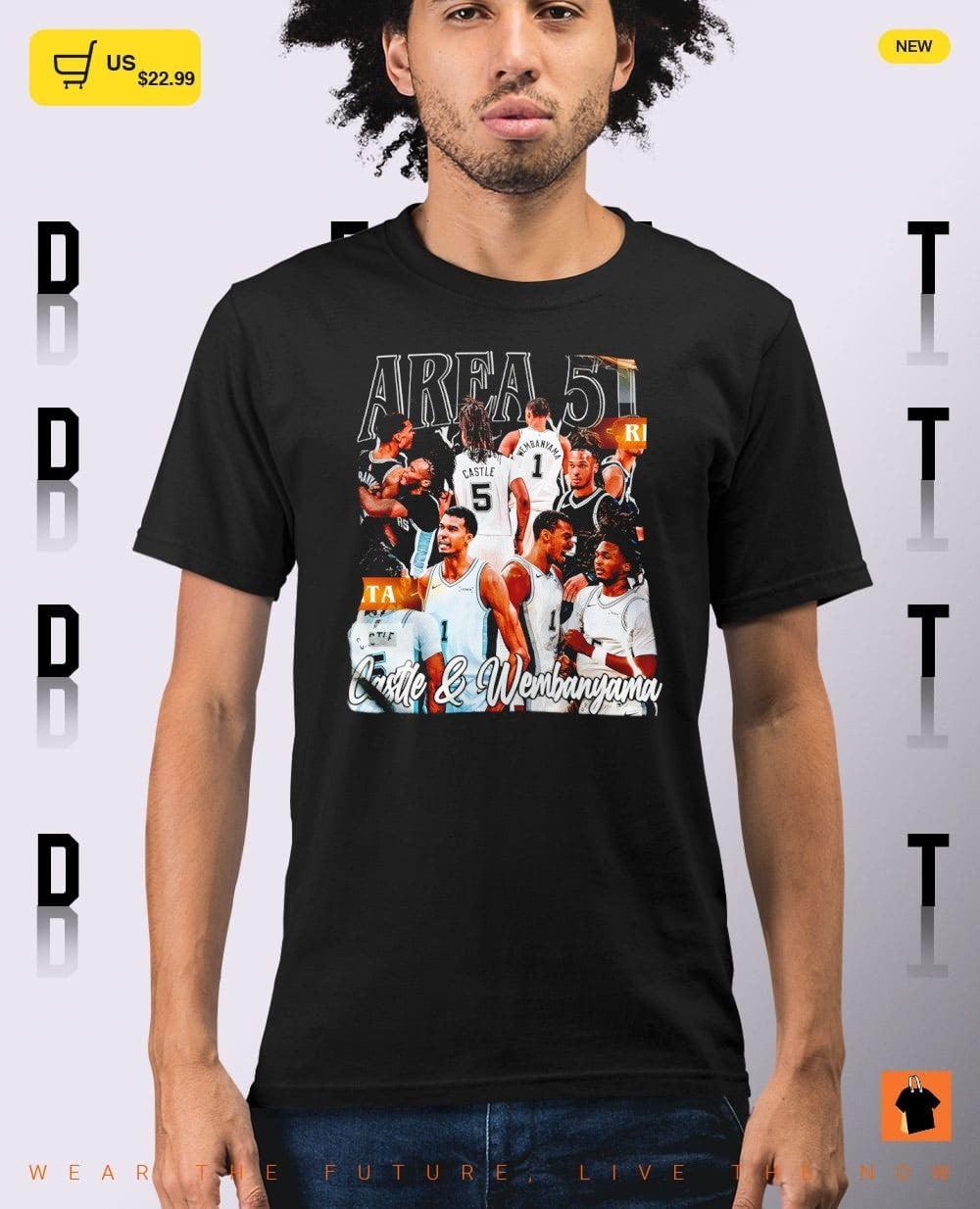 Area 51 Stephon Castle and Victor Wembanyama San Antonio Spurs Basketball shirt