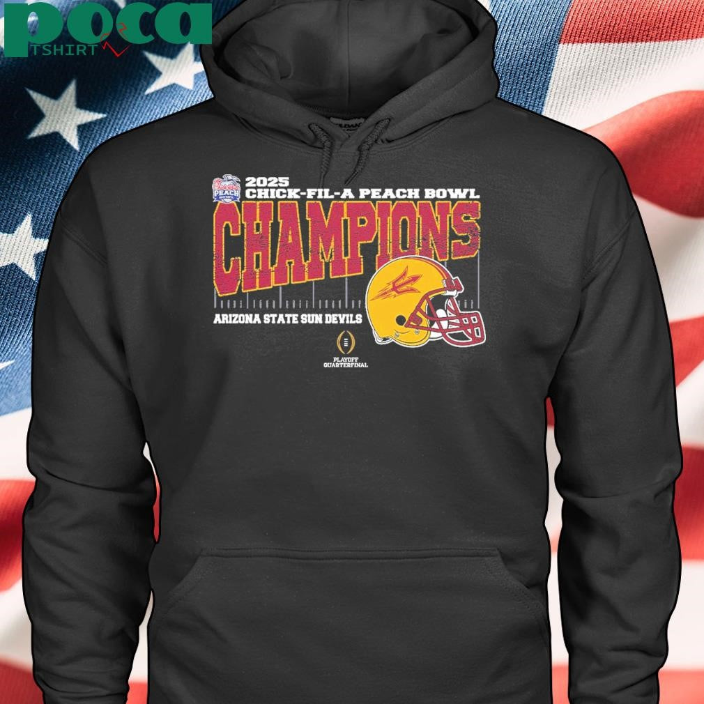 Arizona State Sun Devils 2025 Chick fil A Peach Bowl Champions College Football Playoff Quarterfinal Vintage Style With Helmet shirt