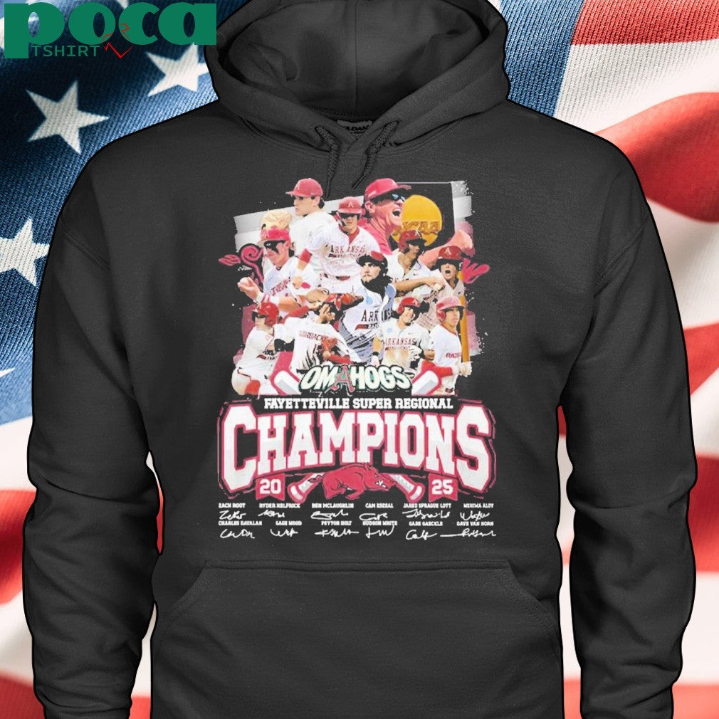 Arkansas Razorback Omahogs Fayetteville Super Regional Champions 2025 Shirt