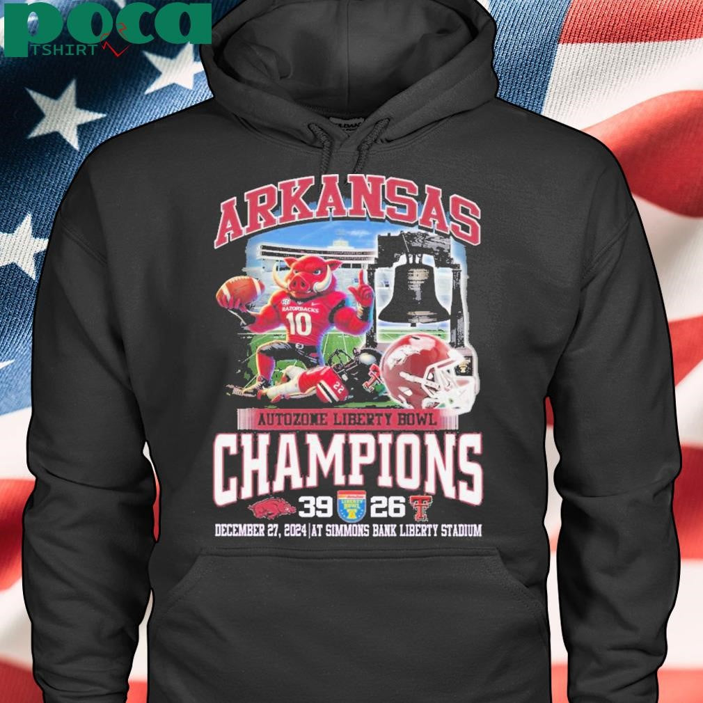 Arkansas Razorbacks Autozone Liberty Bowl Champions 2024 Fan T-Shirt