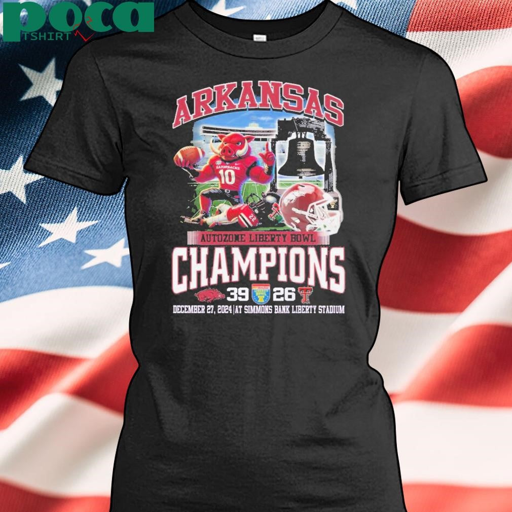 Arkansas Razorbacks Autozone Liberty Bowl Champions 2024 Fan T-Shirt