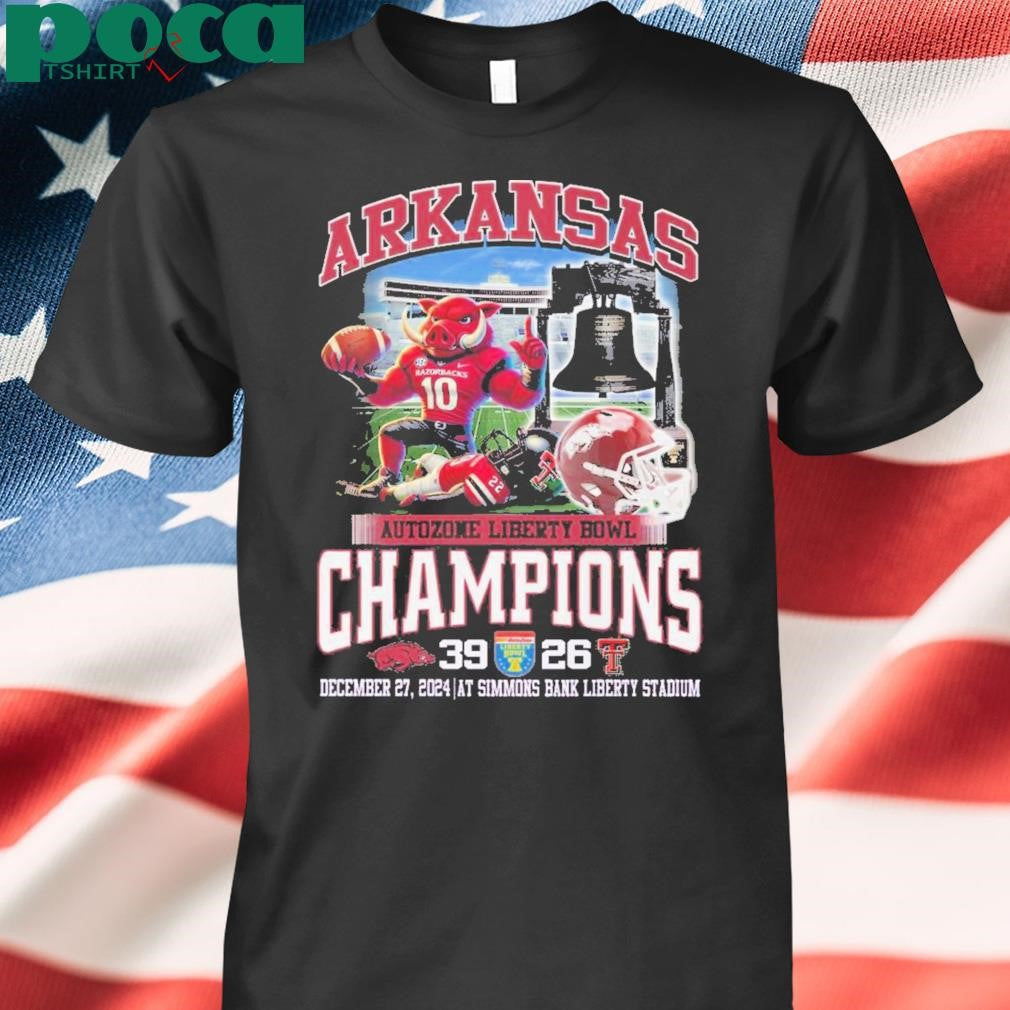 Arkansas Razorbacks Autozone Liberty Bowl Champions 2024 Fan T-Shirt