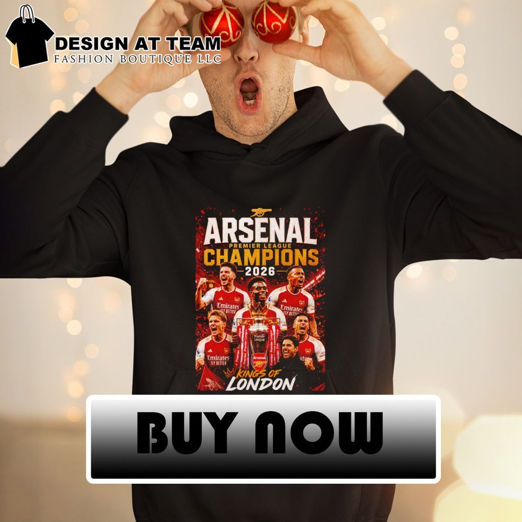 Arsenal Champions 2026 Premier League Team Poster Kings of London shirt