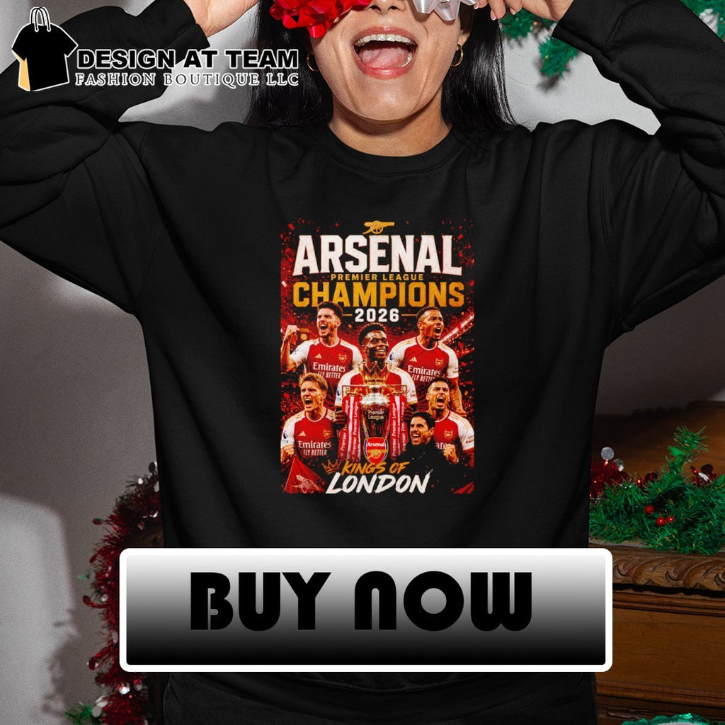 Arsenal Champions 2026 Premier League Team Poster Kings of London shirt
