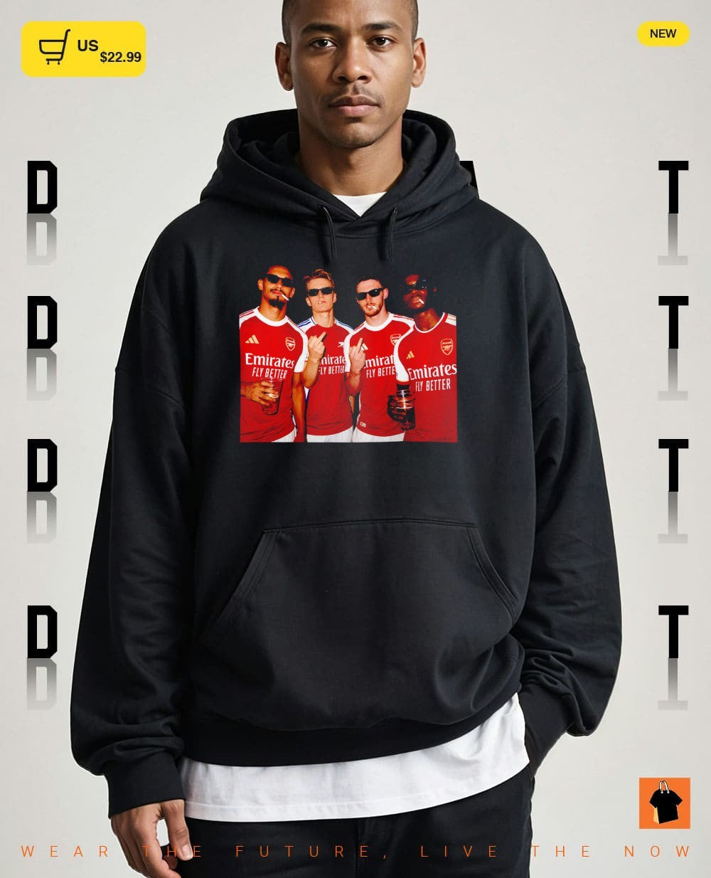 Arsenal FC Big 4 Saka Odegard middle finger shirt