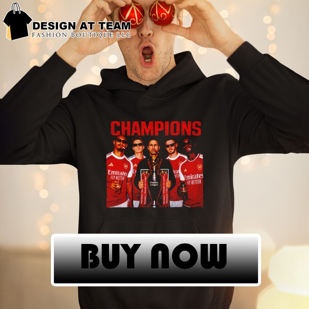 Arsenal Mikel Arteta Saka Odegard Middle Finger Photo Premier League Champions 2025 26 shirt