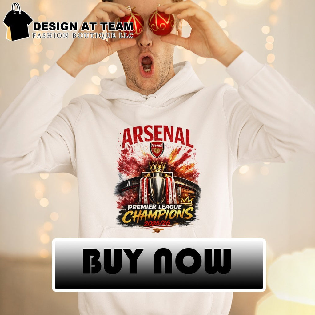 Arsenal Premier League Champions 2025 26 Retro Football graphic shirt
