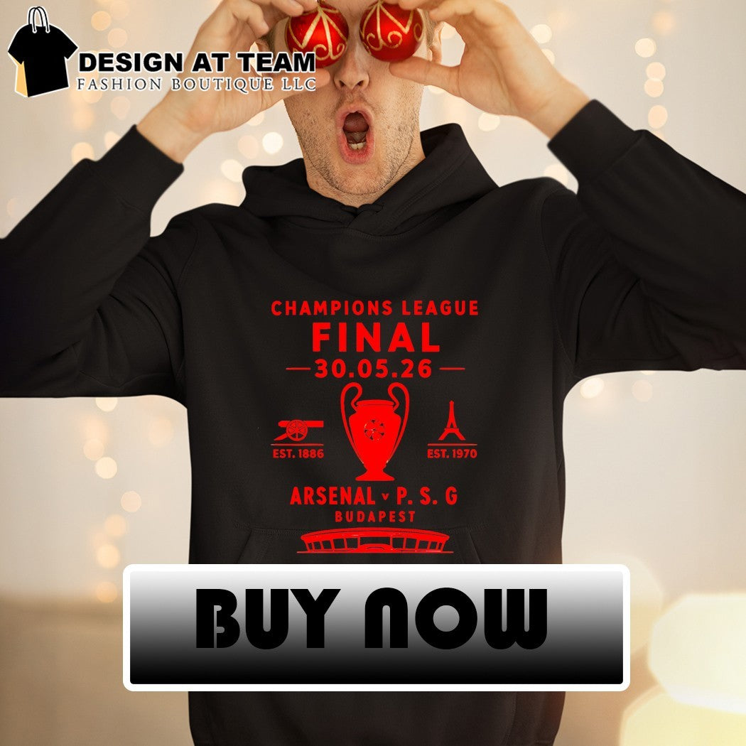 Arsenal vs Paris Saint-Germain Budapest Premier League FC Champions est 1886 1970 shirt